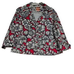 Hearts Of Palm Petites Womens Blazer Multi-Color Size 12P Cotton Blend Stretch